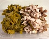 高菜漬けとベーコンの油炒め作り方1写真