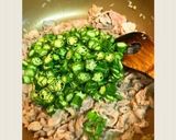 豚こまとオクラの食べラー炒め丼♬作り方6写真