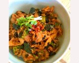 豚こまとオクラの食べラー炒め丼♬作り方8写真
