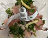 れんこんハサミ焼き 鶏肉ミンチ作り方2写真
