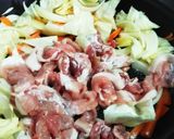 豚こまとキャベツのごま味噌炒め♪作り方4写真