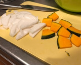 甘くておいしい！牛肉とかぼちゃの炒め物作り方1写真