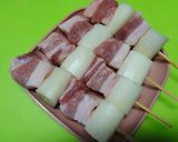 ＊豚バラでネギま串焼き＊作り方1写真