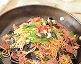 パワーアップ！牛肉とニラの中華風焼きそば作り方8写真