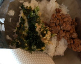 納豆とお好み焼き風卵焼きのご飯作り方2写真
