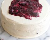 ブルベリポーネ❧デコレーションケーキ作り方23写真