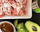 生姜焼きとアボカドの丼作り方1写真
