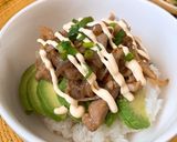 生姜焼きとアボカドの丼作り方4写真