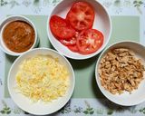 夏簡単ランチ！トマトとプルドポークのピザ作り方1写真