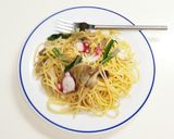 簡単！タコとほうれん草、舞茸のパスタ♪作り方10写真