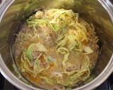 mめんつゆdeキャベツとひき肉卵とじ丼作り方3写真