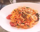 トマトとほうれん草の手抜きパスタ作り方11写真
