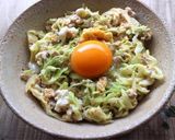 mめんつゆdeキャベツとひき肉卵とじ丼作り方6写真