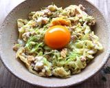 mめんつゆdeキャベツとひき肉卵とじ丼作り方9写真