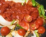 トマト缶ベースの野菜トマトソースパスタ作り方1写真