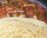 トマト缶ベースの野菜トマトソースパスタ作り方4写真