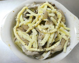 はんぺんと舞茸のペッパーマヨチーズ焼き作り方3写真