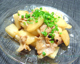 長いもと豚肉のめんつゆにんにく炒め作り方6写真