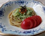 ポン酢とオリーブ油の釜たまサラダうどん作り方7写真