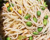 鮭フレークとコーン枝豆の冷パスタ作り方2写真