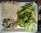 簡単！焼き肉のタレdeホルモン焼きうどん作り方1写真