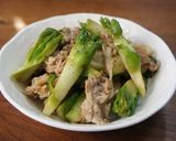 蕾菜と豚肉のオイスター炒め作り方5写真