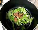 水菜と梅肉うどん作り方1写真