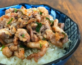 旦那さんが好きな我が家のネギ塩豚丼♪作り方4写真