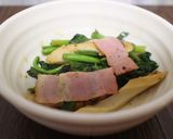 ほうれん草とちくわとベーコン炒め作り方1写真