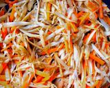 豚挽肉・人参の味噌味金平ごぼう*副菜作り方3写真
