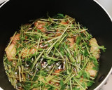 簡単。豆苗と油揚げの卵とじ作り方4写真