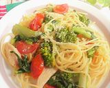 春の食卓♪鶏むね肉と菜花の和風スパゲティ作り方9写真