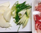 ネギたっぷりのすき煮作り方1写真