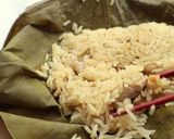 【中華デザート】蓮の葉ともち米の鶏肉団子作り方14写真