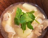 簡単　筍と豚肉の味噌汁作り方8写真