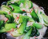 チンゲン菜とアマランスのマヨクリーム煮♪作り方6写真