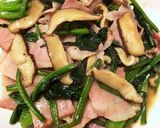 ほうれん草椎茸ベーコンのバター醤油炒め作り方3写真