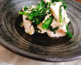 ＊茹で鶏と春菊の甘くない　ごま和え＊作り方3写真
