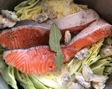 ホットクックで！鮭の塩レモン白ワイン蒸し作り方2写真