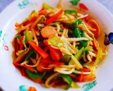 フィシュソーセージと野菜のソース炒め作り方4写真