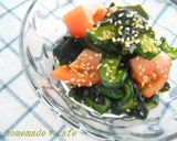 トマト入りわかめときゅりの蜂蜜酢の物作り方4写真
