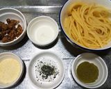 犬ご飯　カルボナーラ風作り方1写真