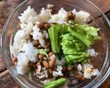 納豆と餃子ふりかけのサラダ飯作り方4写真