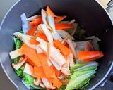 野菜と焼売の食べるスープ作り方5写真
