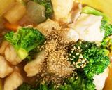 全てレンジ胸肉根菜ヤンニョムチキン風蒸煮作り方14写真