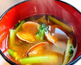 あさりと小松菜（ほうれん草）のお味噌汁作り方7写真
