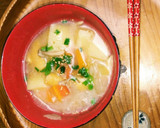 油あげとジャガイモと玉ねぎの味噌汁☺⛄☕作り方6写真