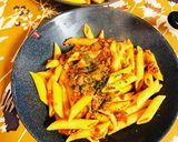 簡単ゴボウ挽肉のトマトパスタご馳走ペンネ作り方11写真