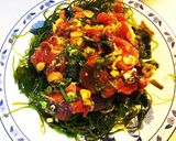つまみ菜とケッパーのアヒポキ作り方8写真