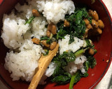 納豆と春菊の胡麻和えのご飯作り方2写真